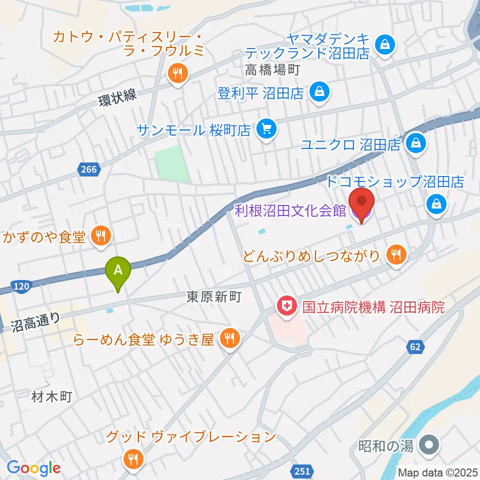 利根沼田文化会館周辺のホテル一覧地図