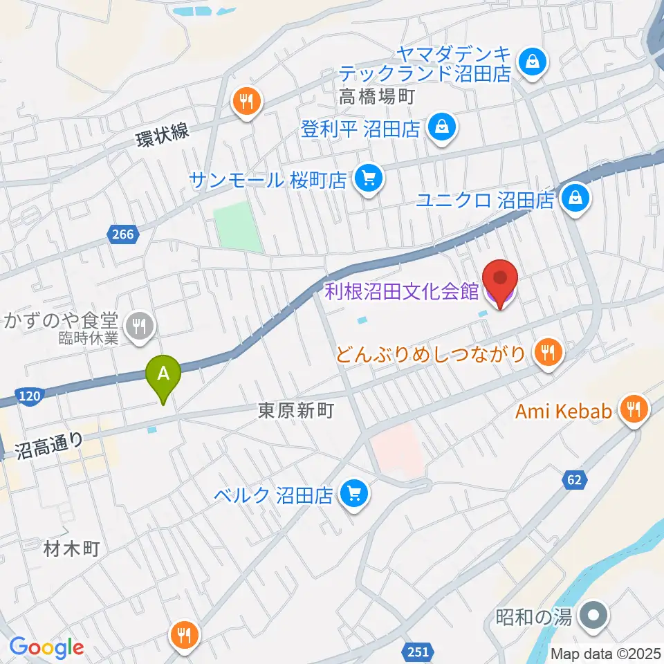 利根沼田文化会館周辺のホテル一覧地図