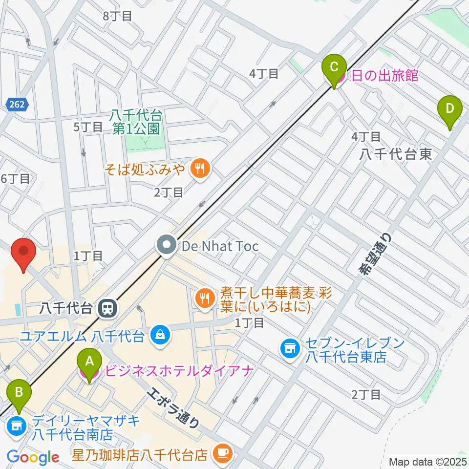 八千代台文化センター周辺のホテル一覧地図