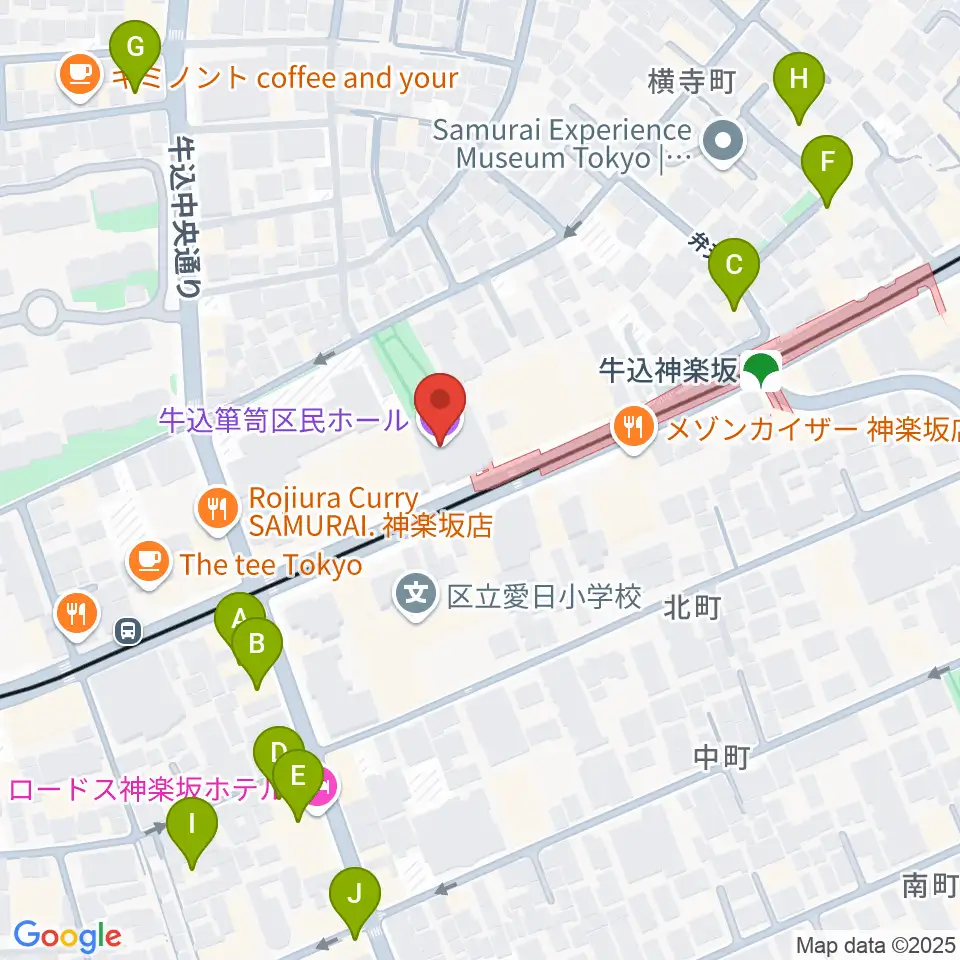 牛込箪笥区民ホール周辺のホテル一覧地図