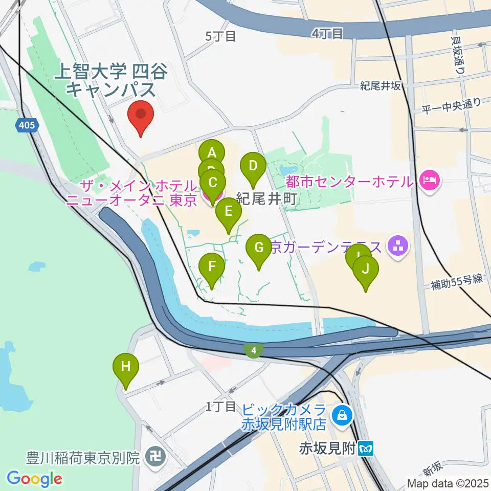 紀尾井ホール周辺のホテル一覧地図