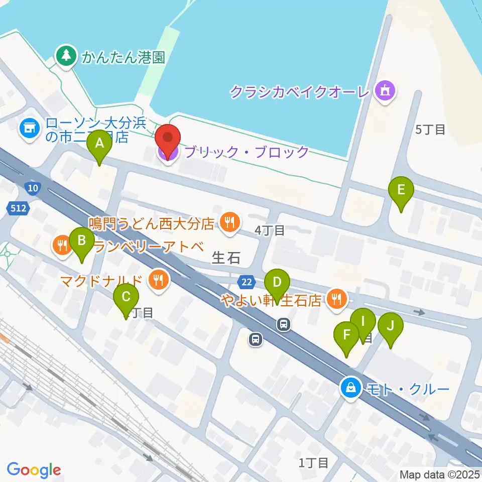 大分ブリックブロック周辺の駐車場・コインパーキング一覧地図