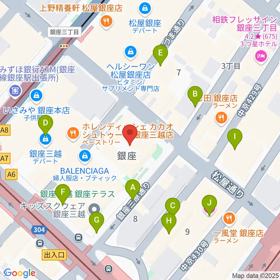 銀座 王子ホール周辺の駐車場・コインパーキング一覧地図