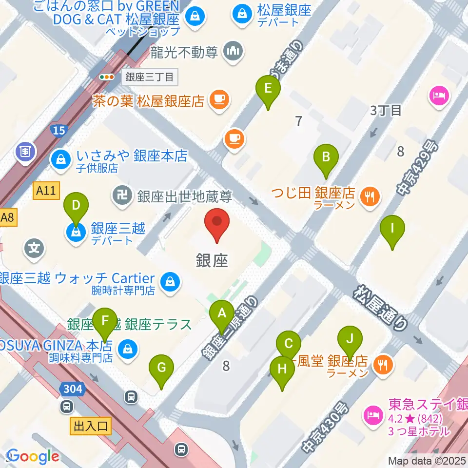 銀座 王子ホール周辺の駐車場・コインパーキング一覧地図