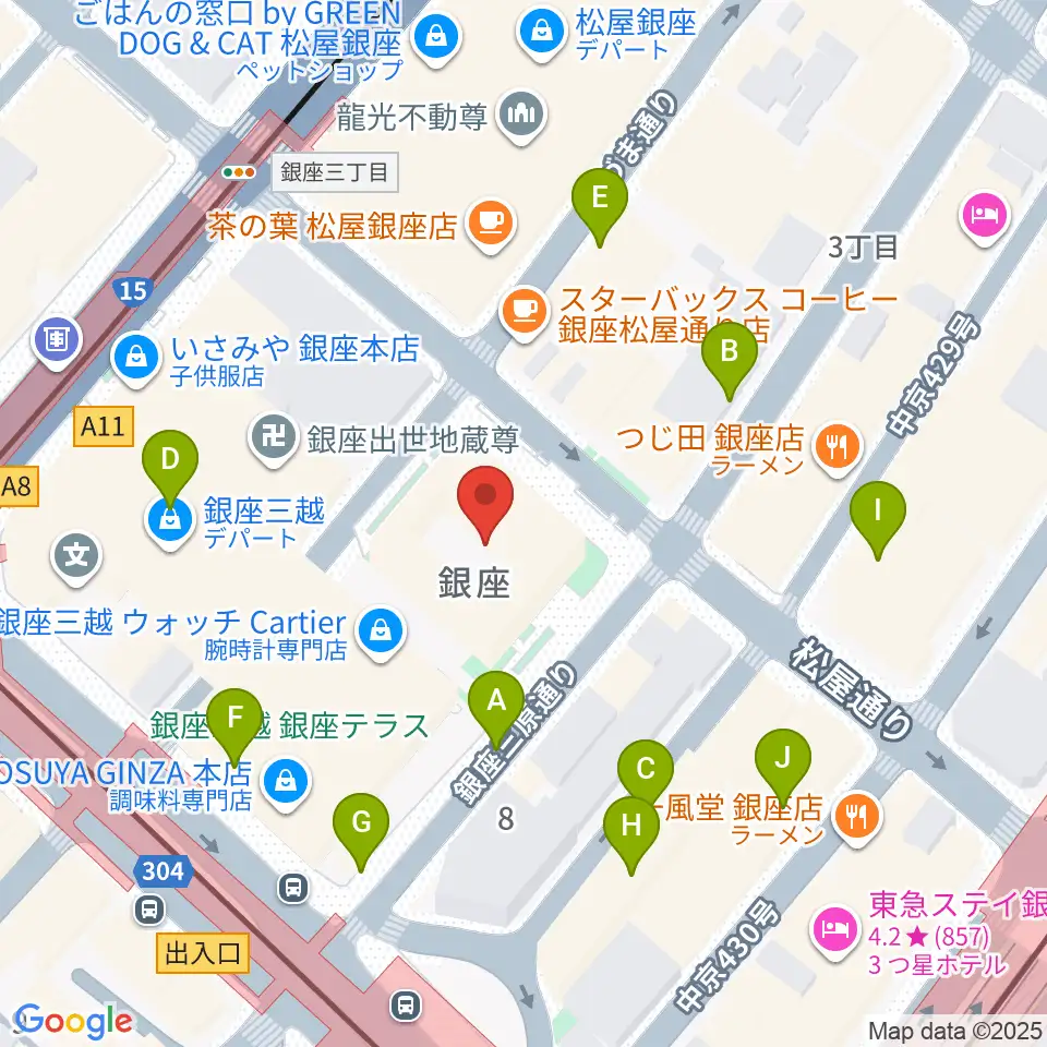 銀座 王子ホール周辺の駐車場・コインパーキング一覧地図