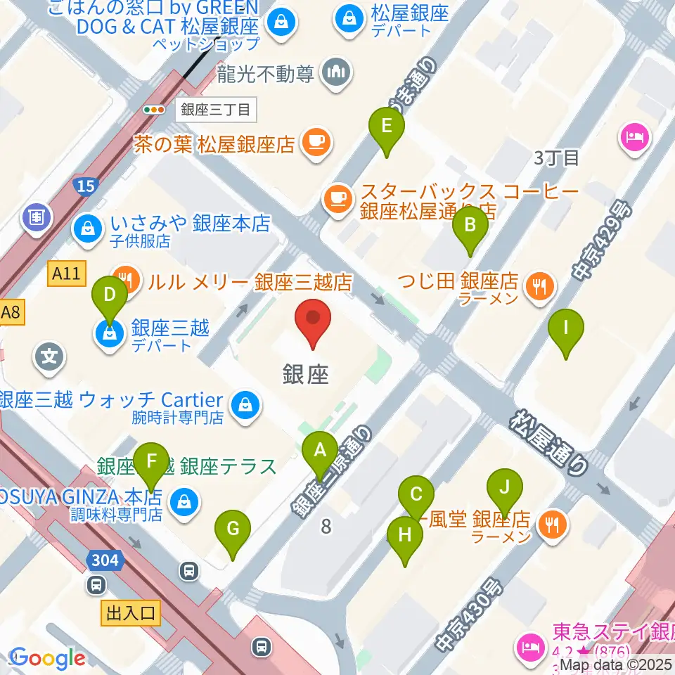 銀座 王子ホール周辺の駐車場・コインパーキング一覧地図