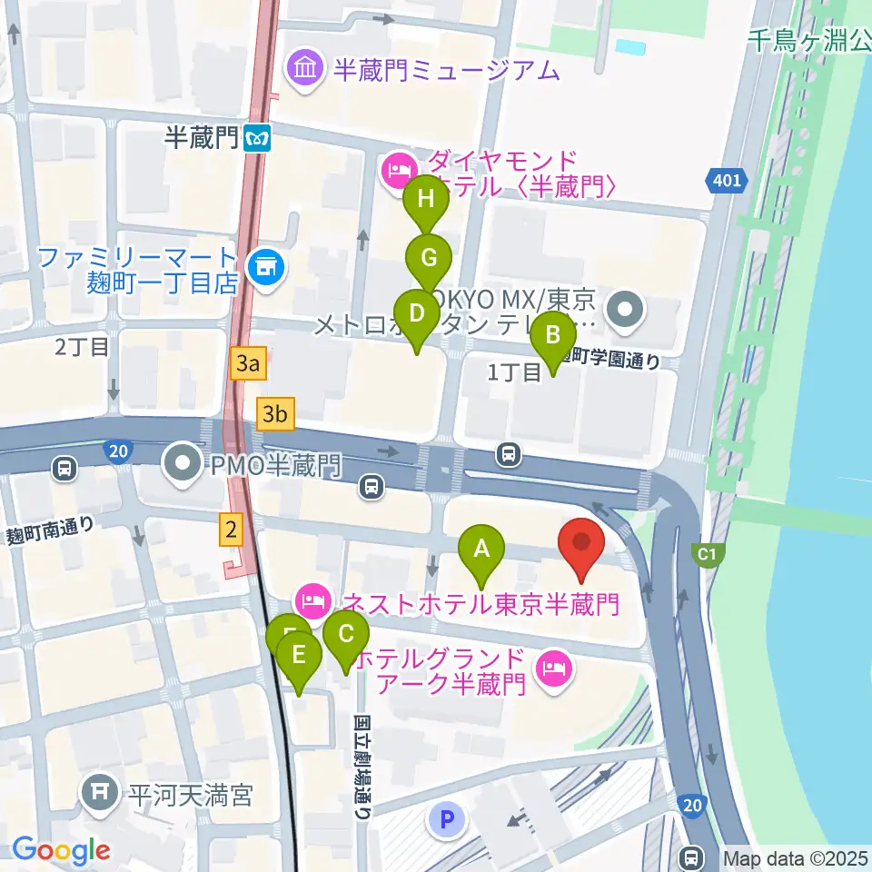 TOKYO FM HALL周辺の駐車場・コインパーキング一覧地図