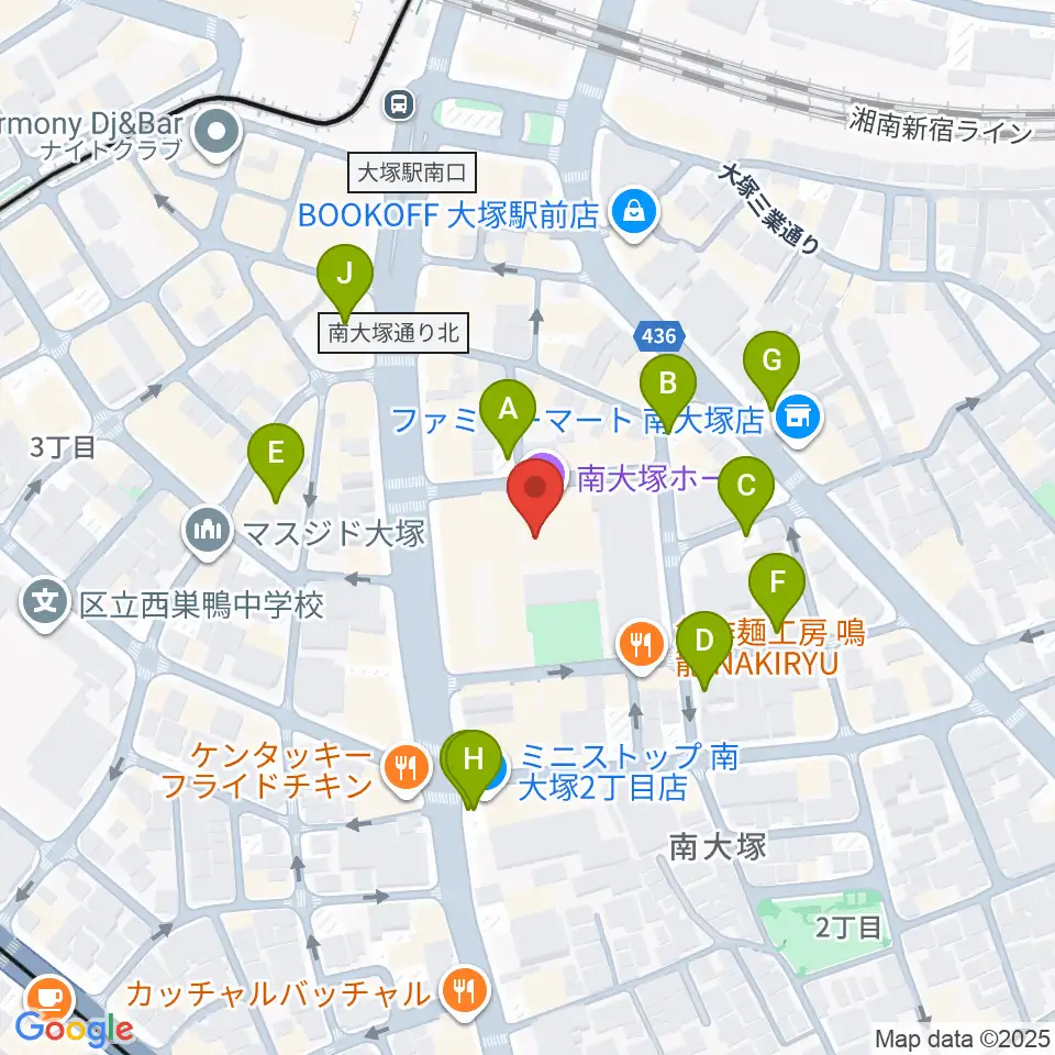 南大塚ホール周辺の駐車場・コインパーキング一覧地図