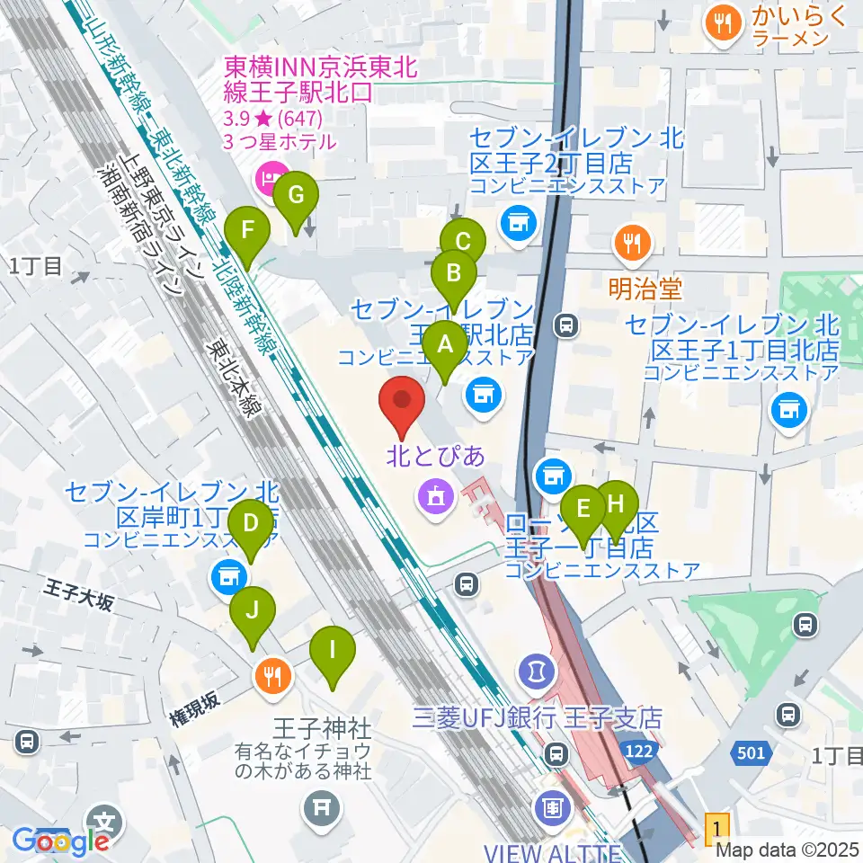 北とぴあ周辺の駐車場・コインパーキング一覧地図