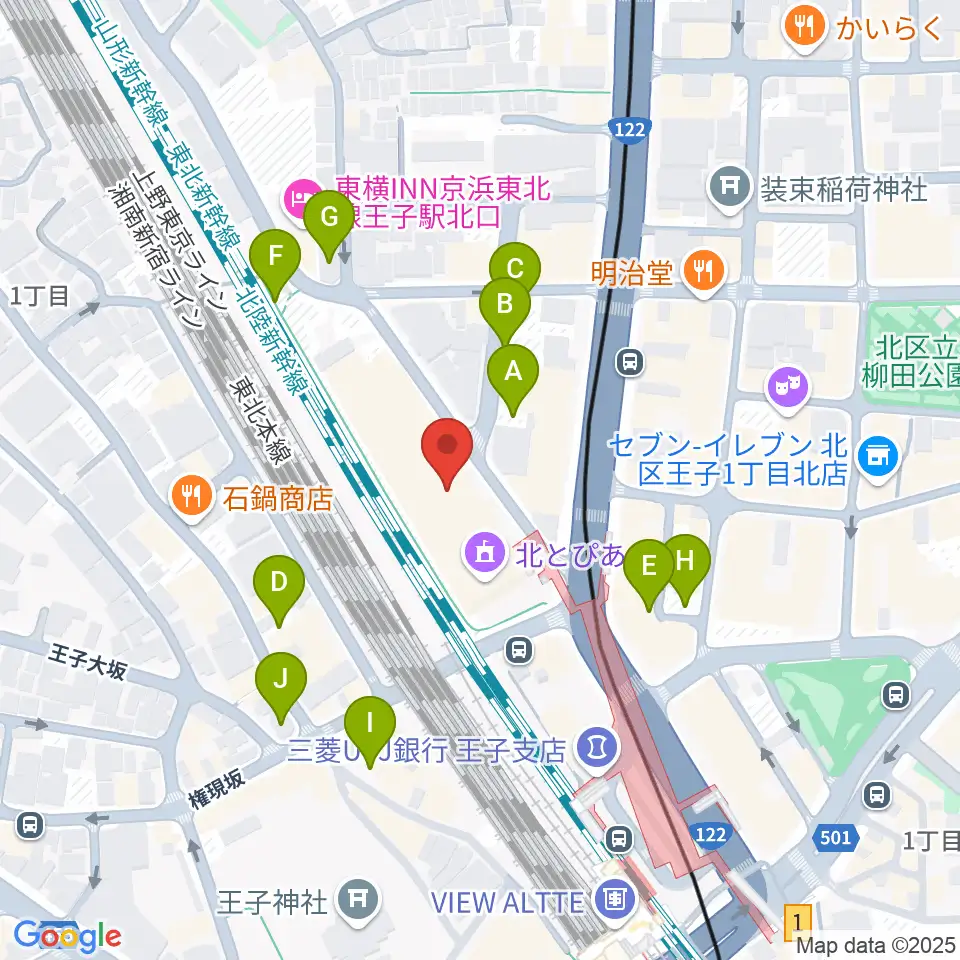 北とぴあ周辺の駐車場・コインパーキング一覧地図