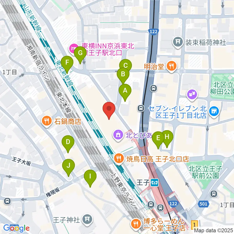 北とぴあ周辺の駐車場・コインパーキング一覧地図