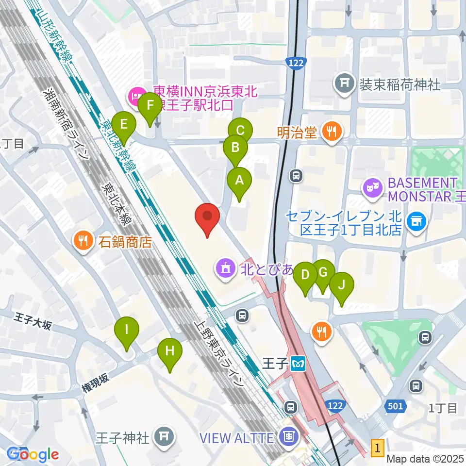 北とぴあ周辺の駐車場・コインパーキング一覧地図