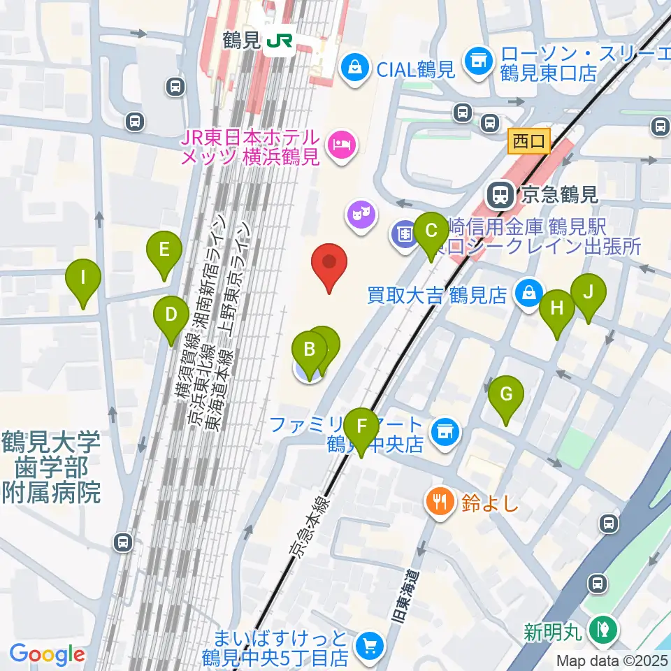 鶴見区民文化センターサルビアホール周辺の駐車場・コインパーキング一覧地図