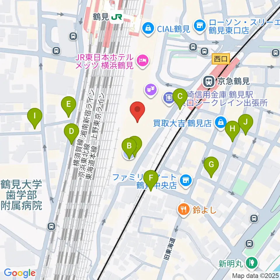 鶴見区民文化センターサルビアホール周辺の駐車場・コインパーキング一覧地図