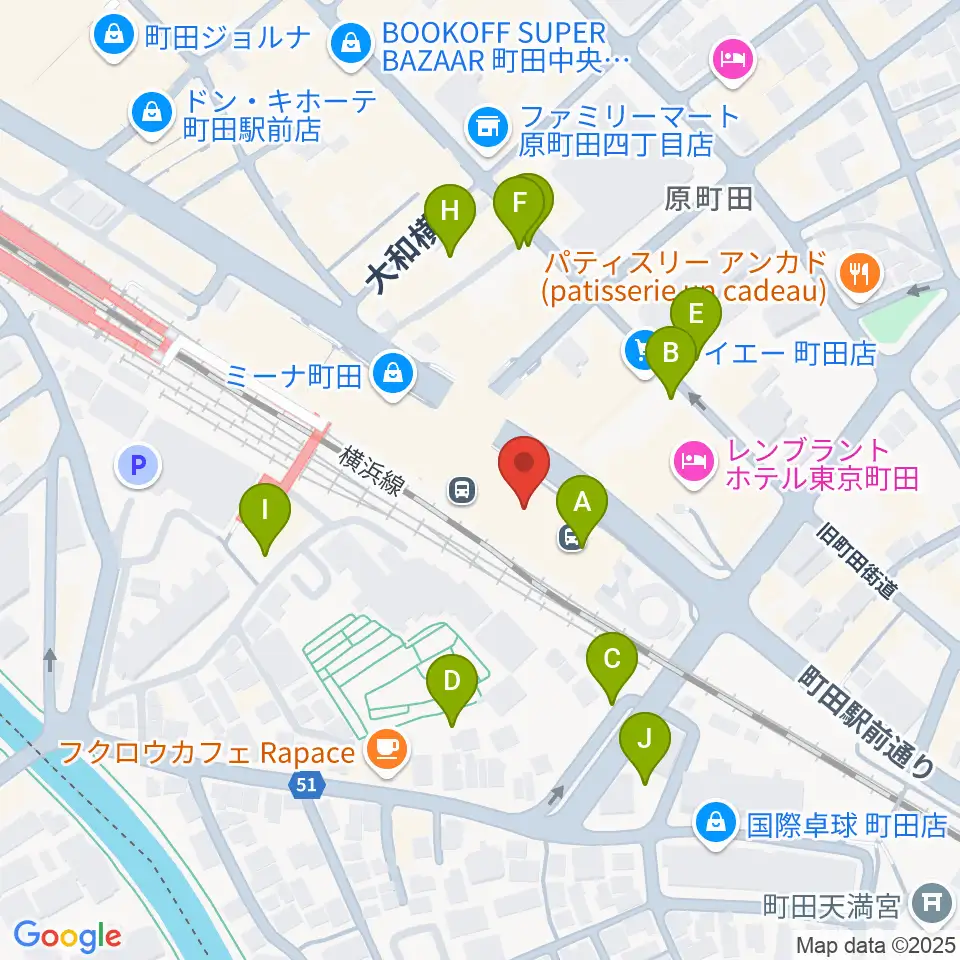 町田ターミナルプラザ市民広場周辺の駐車場・コインパーキング一覧地図
