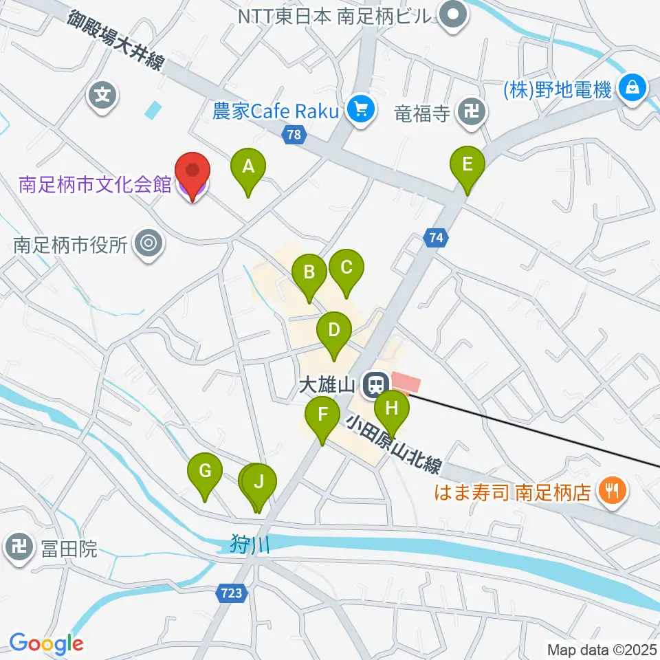 南足柄市文化会館 金太郎みらいホール周辺の駐車場・コインパーキング一覧地図