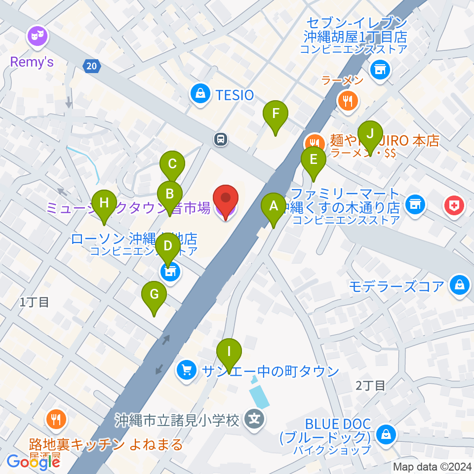 ミュージックタウン音市場周辺の駐車場・コインパーキング一覧地図