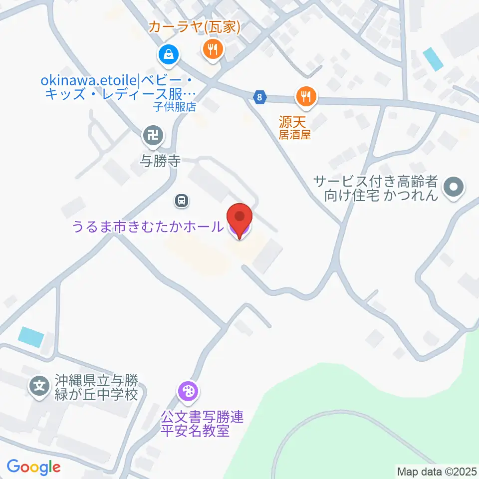 うるま市きむたかホール周辺の駐車場・コインパーキング一覧地図