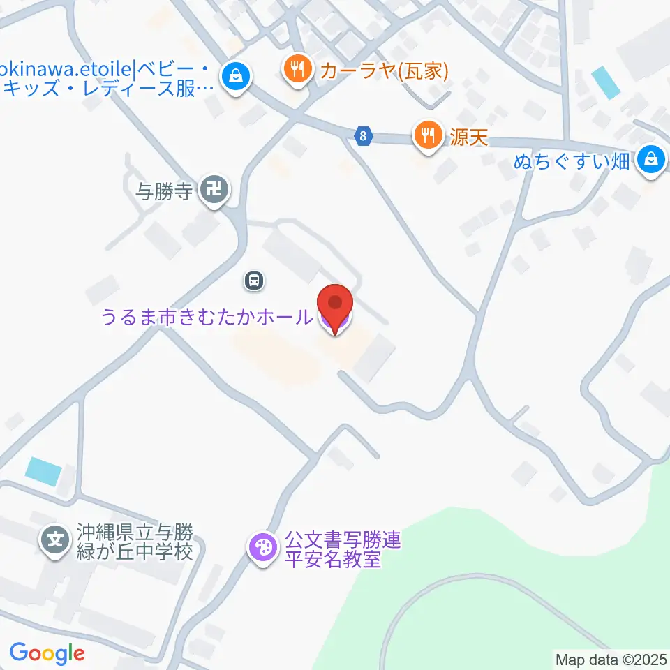 うるま市きむたかホール周辺の駐車場・コインパーキング一覧地図
