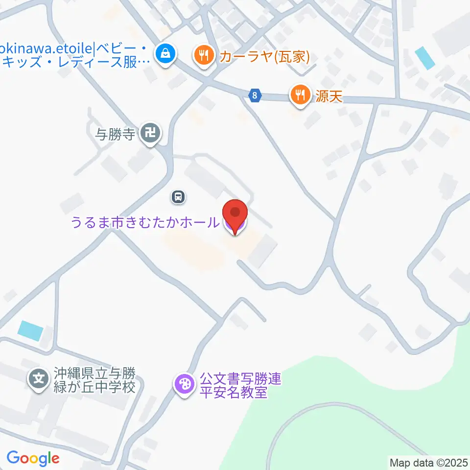 うるま市きむたかホール周辺の駐車場・コインパーキング一覧地図