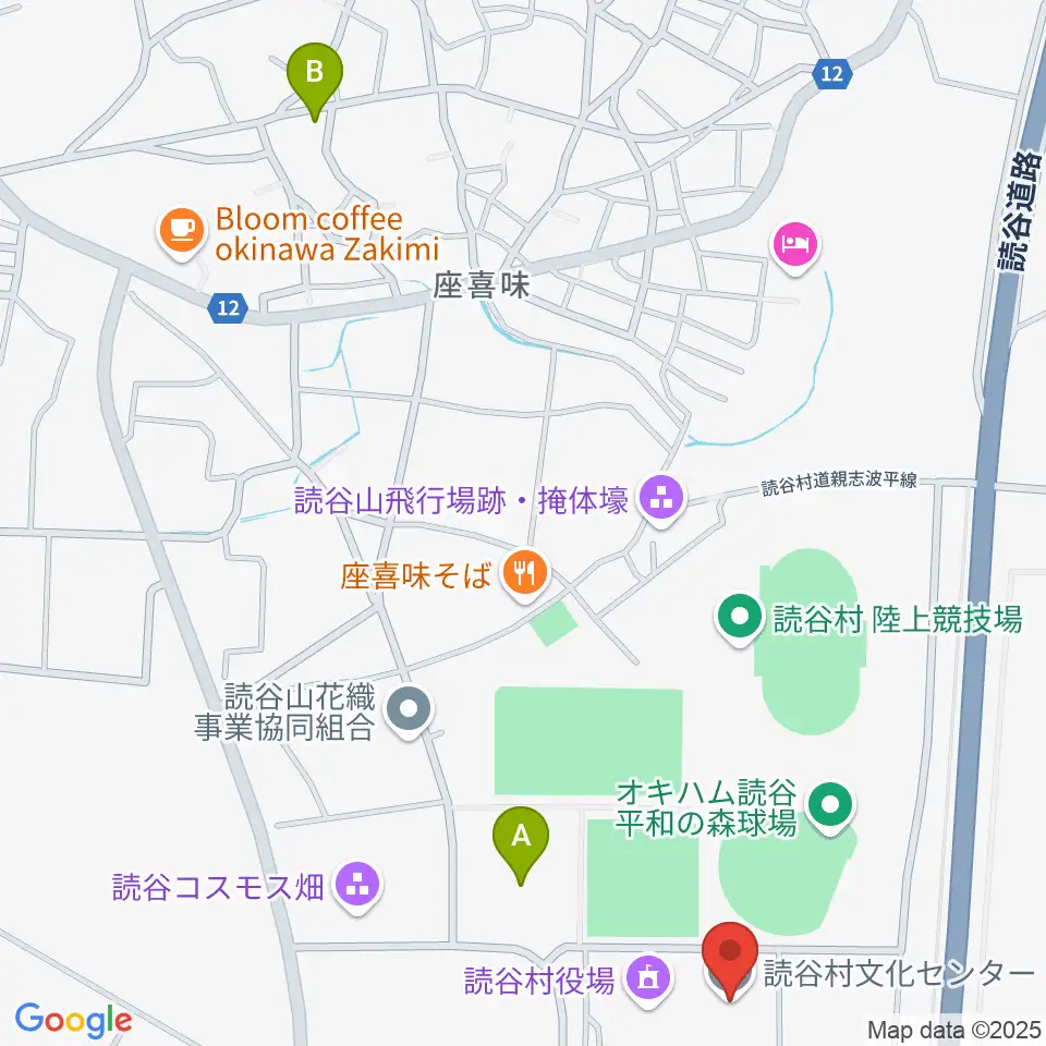 読谷村文化センター周辺の駐車場・コインパーキング一覧地図