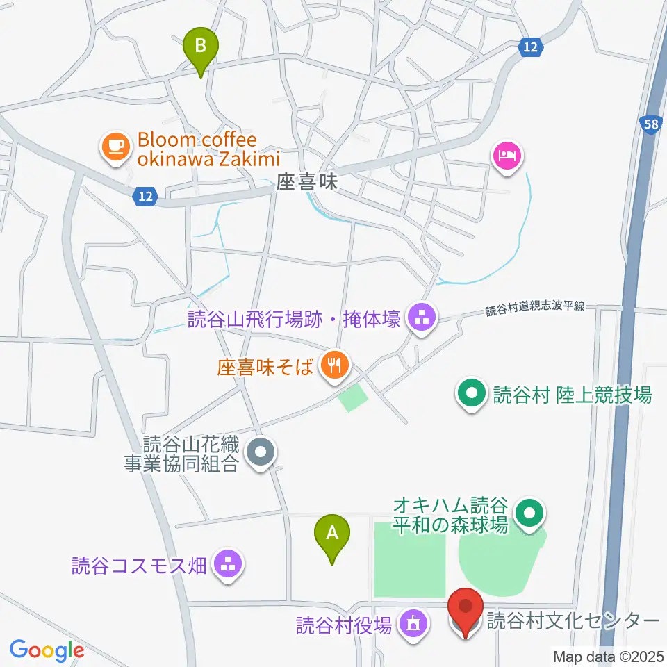 読谷村文化センター周辺の駐車場・コインパーキング一覧地図