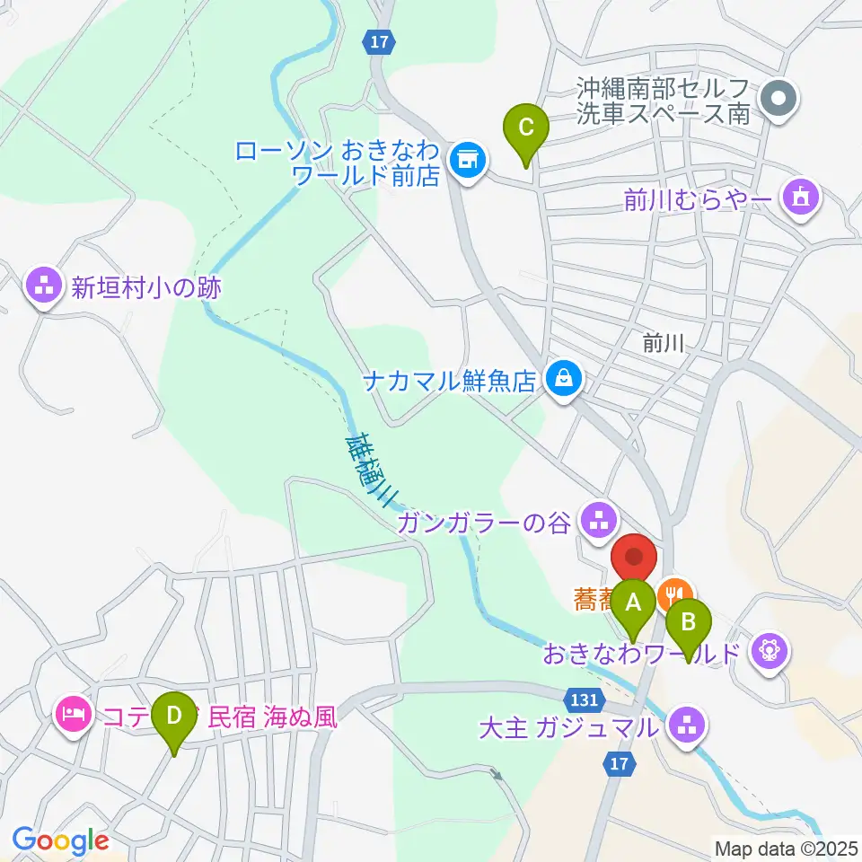 ガンガラーの谷周辺の駐車場・コインパーキング一覧地図