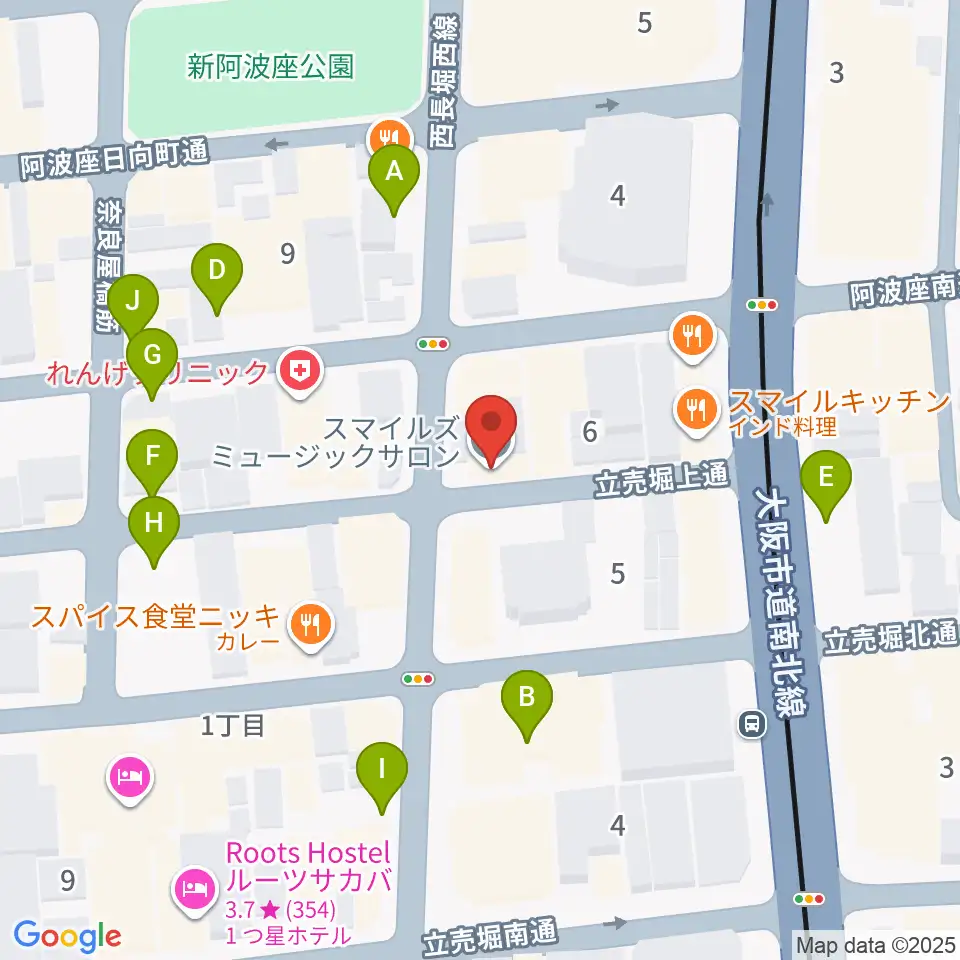 スマイルズミュージックサロン周辺の駐車場・コインパーキング一覧地図