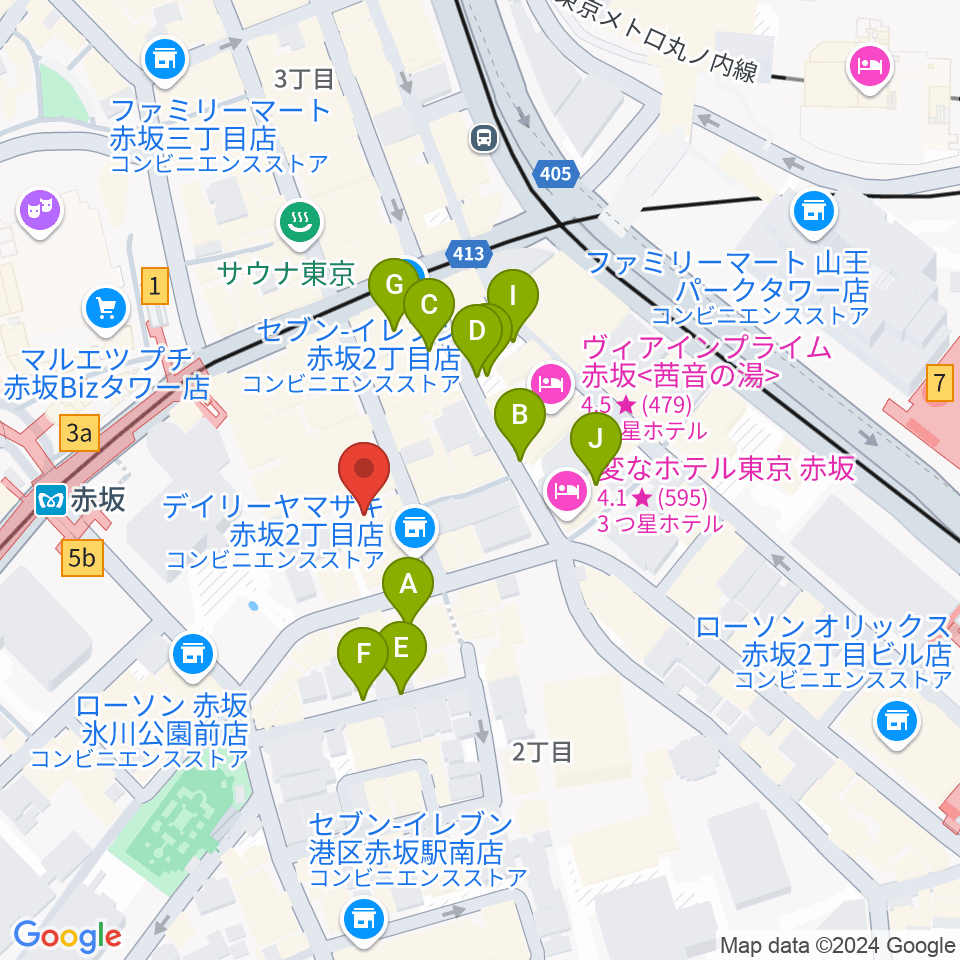 赤坂Jaka'z周辺の駐車場・コインパーキング一覧地図