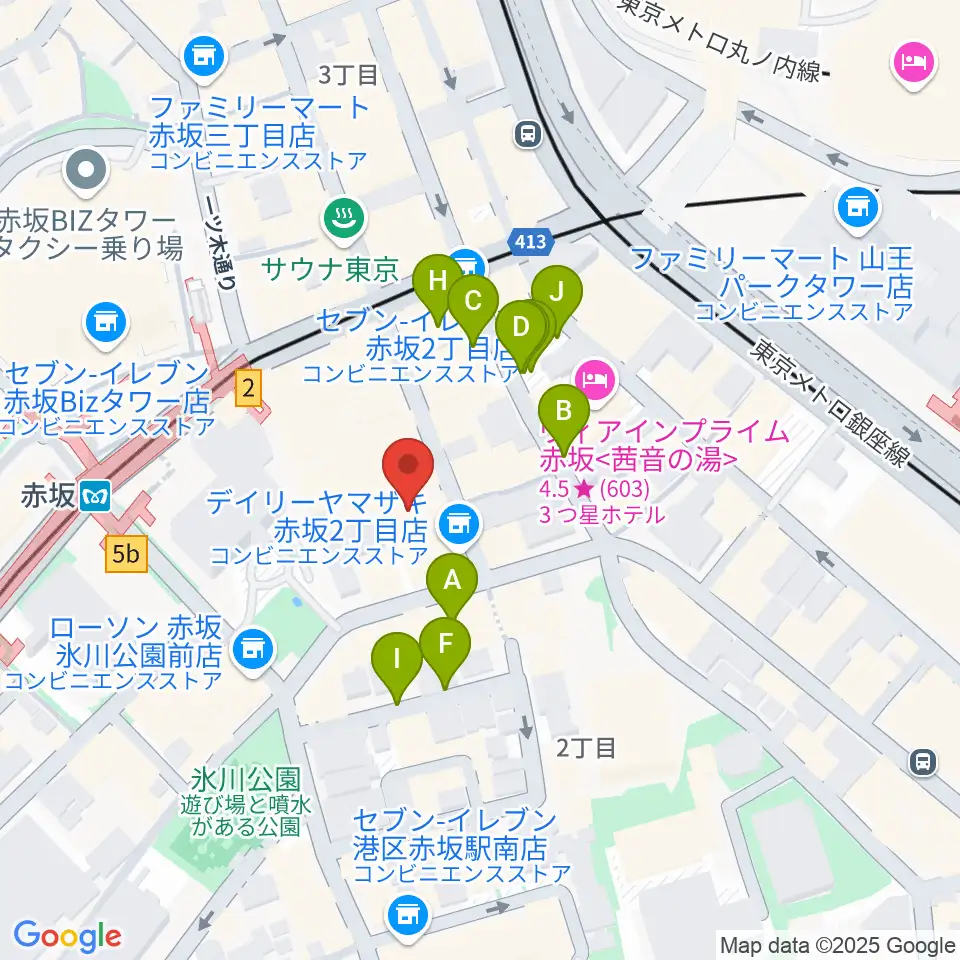赤坂Jaka'z周辺の駐車場・コインパーキング一覧地図
