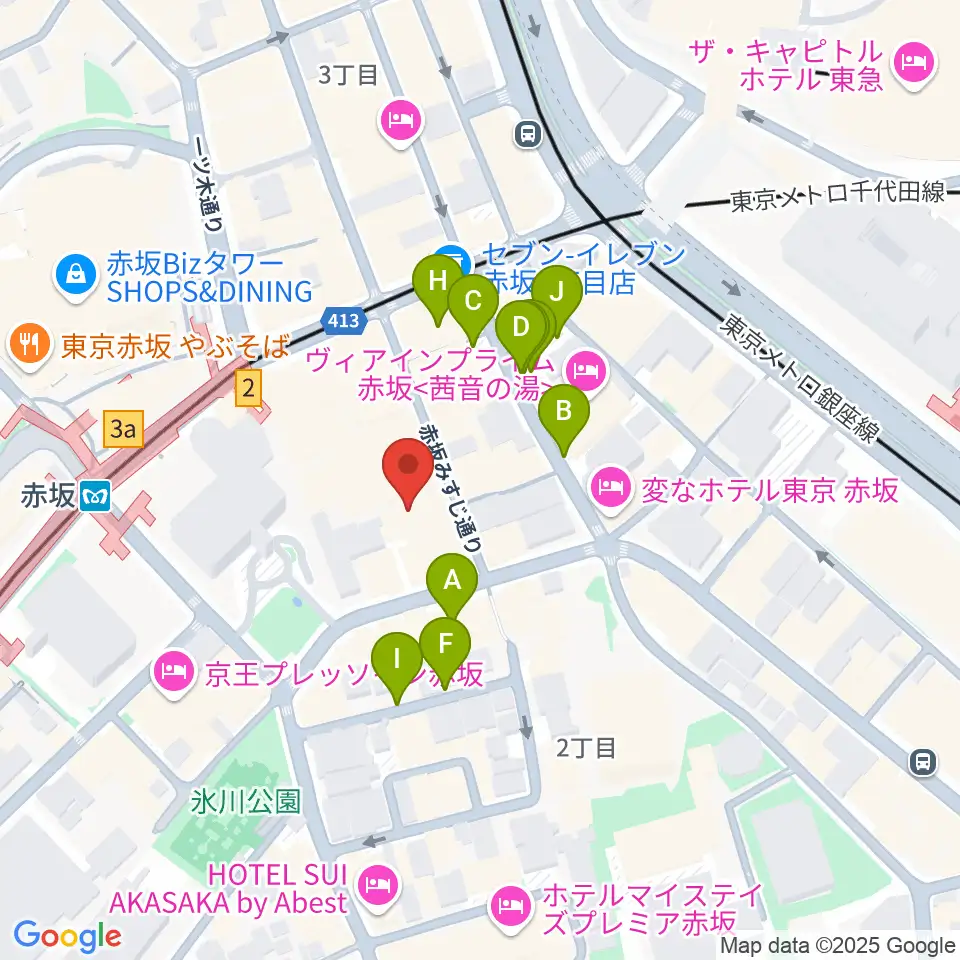 赤坂Jaka'z周辺の駐車場・コインパーキング一覧地図
