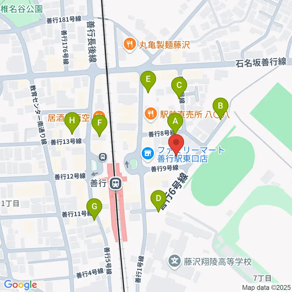 善行Z周辺の駐車場・コインパーキング一覧地図