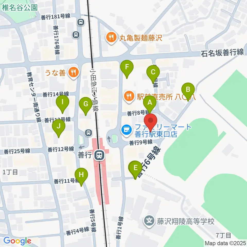 善行Z周辺の駐車場・コインパーキング一覧地図