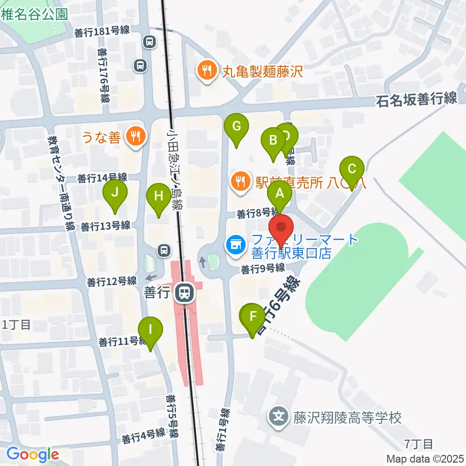 善行Z周辺の駐車場・コインパーキング一覧地図
