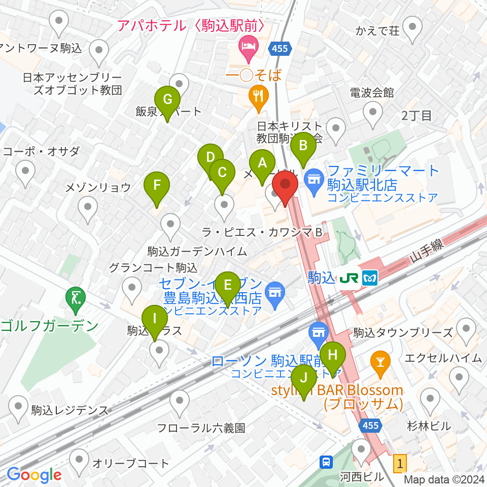 スタジオダンダン周辺の駐車場・コインパーキング一覧地図