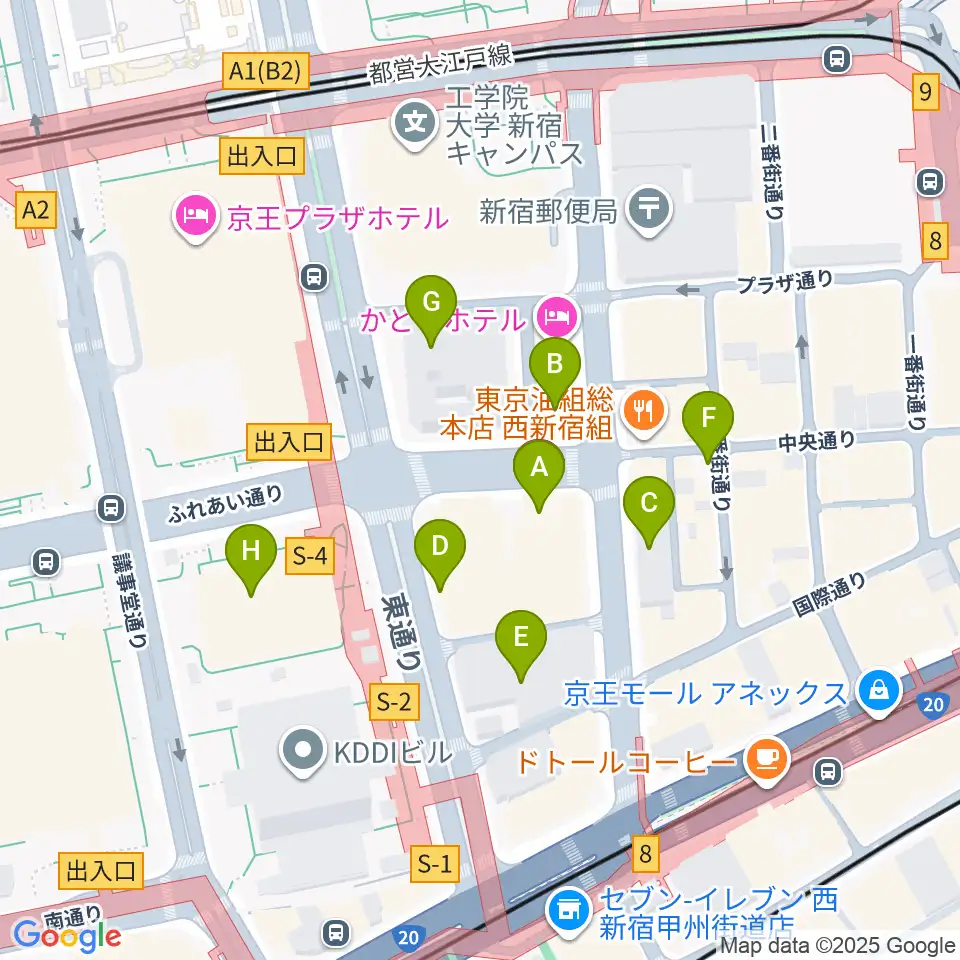 EYS音楽教室 新宿スタジオ周辺の駐車場・コインパーキング一覧地図