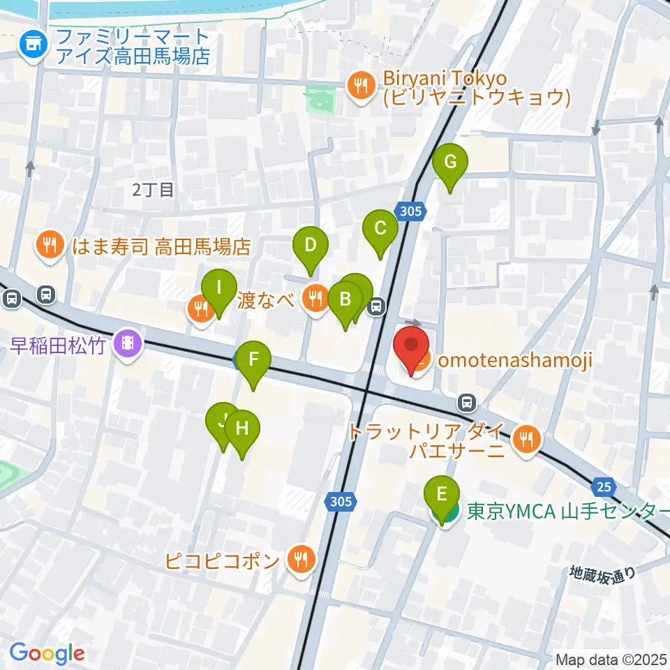 高田馬場新堀ギター音楽院周辺の駐車場・コインパーキング一覧地図