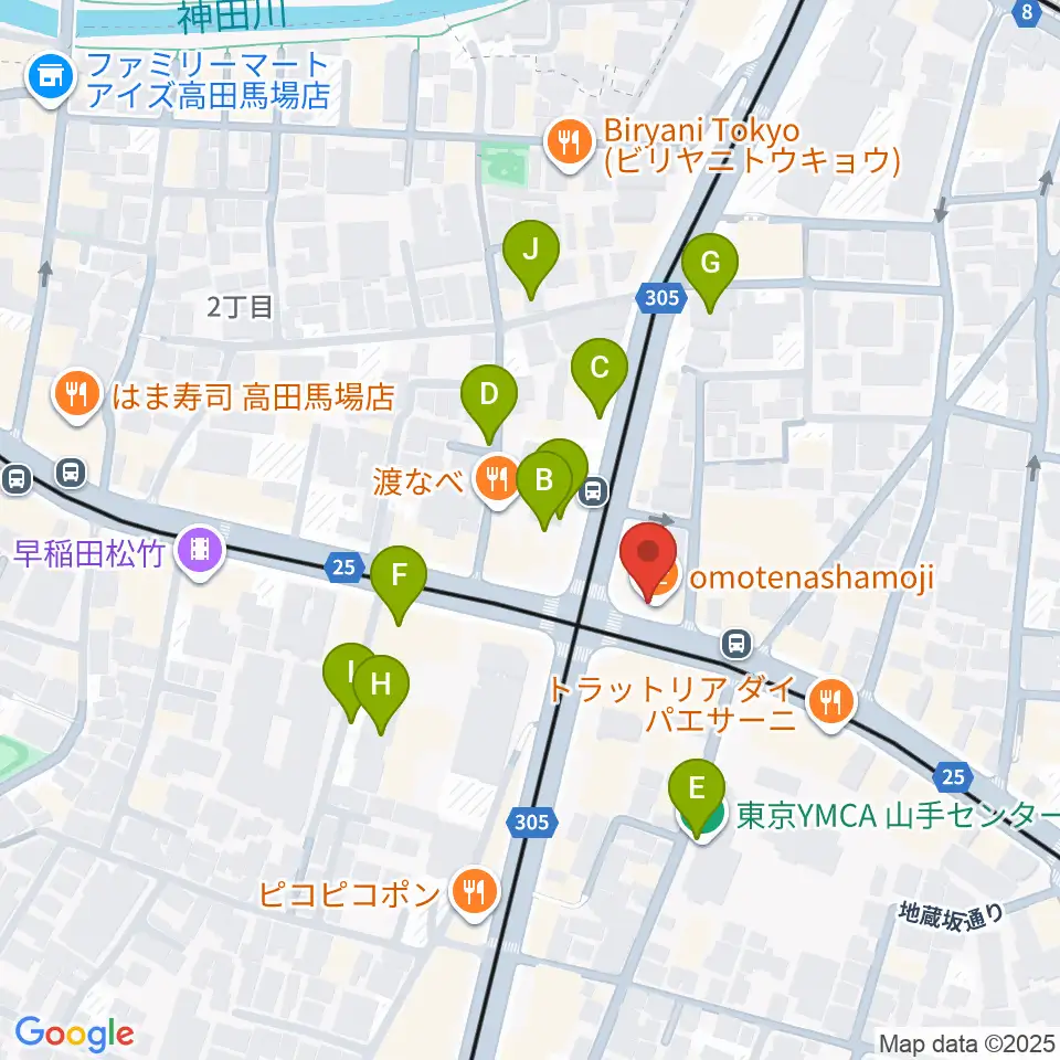 高田馬場新堀ギター音楽院周辺の駐車場・コインパーキング一覧地図
