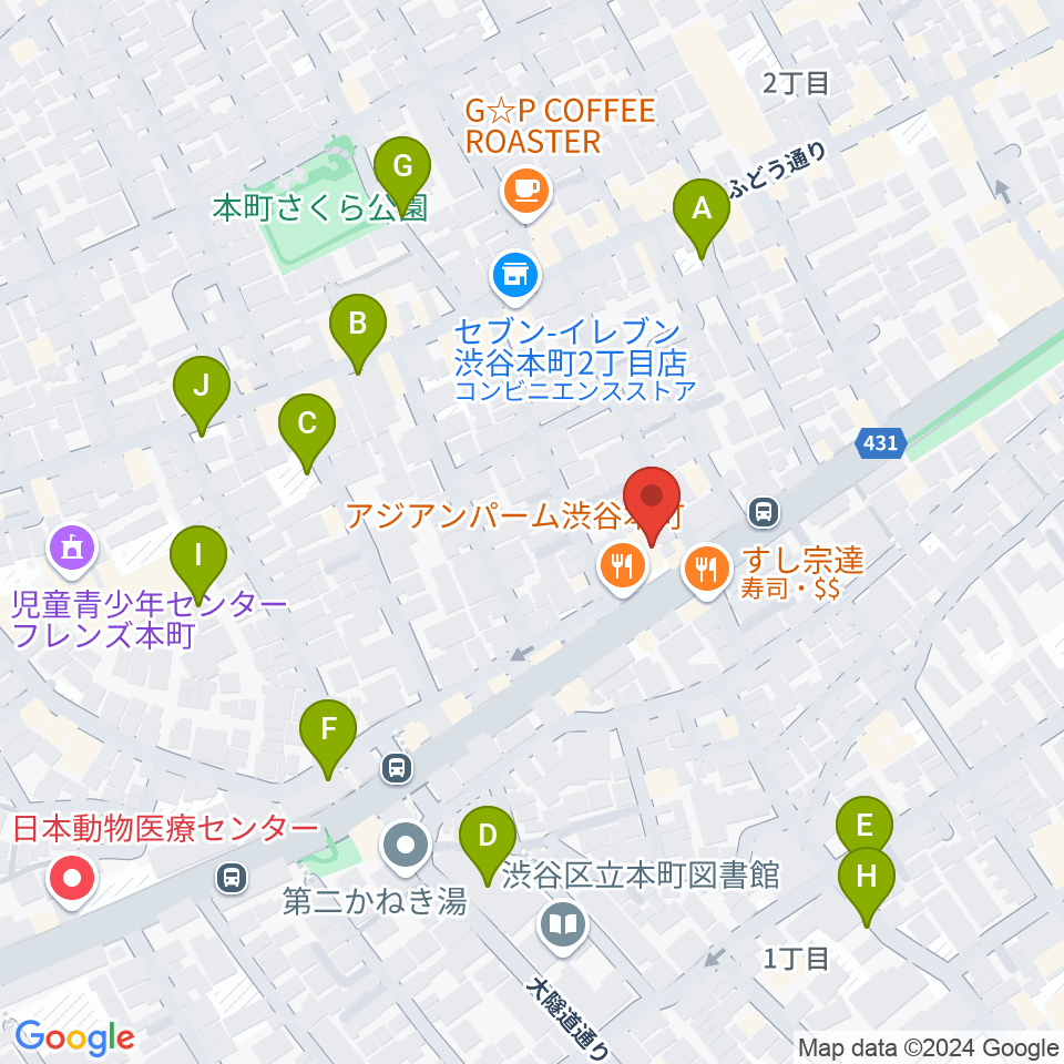 スタジオリリカ周辺の駐車場・コインパーキング一覧地図