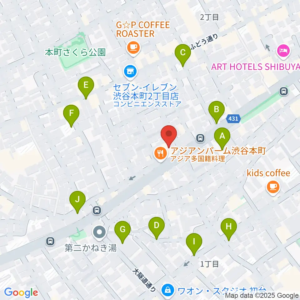 スタジオリリカ周辺の駐車場・コインパーキング一覧地図