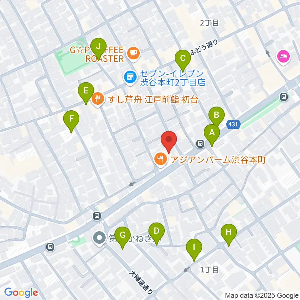 スタジオリリカ周辺の駐車場・コインパーキング一覧地図