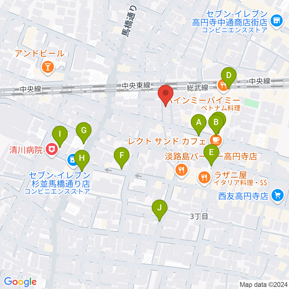 片岡マンドリン研究所周辺の駐車場・コインパーキング一覧地図