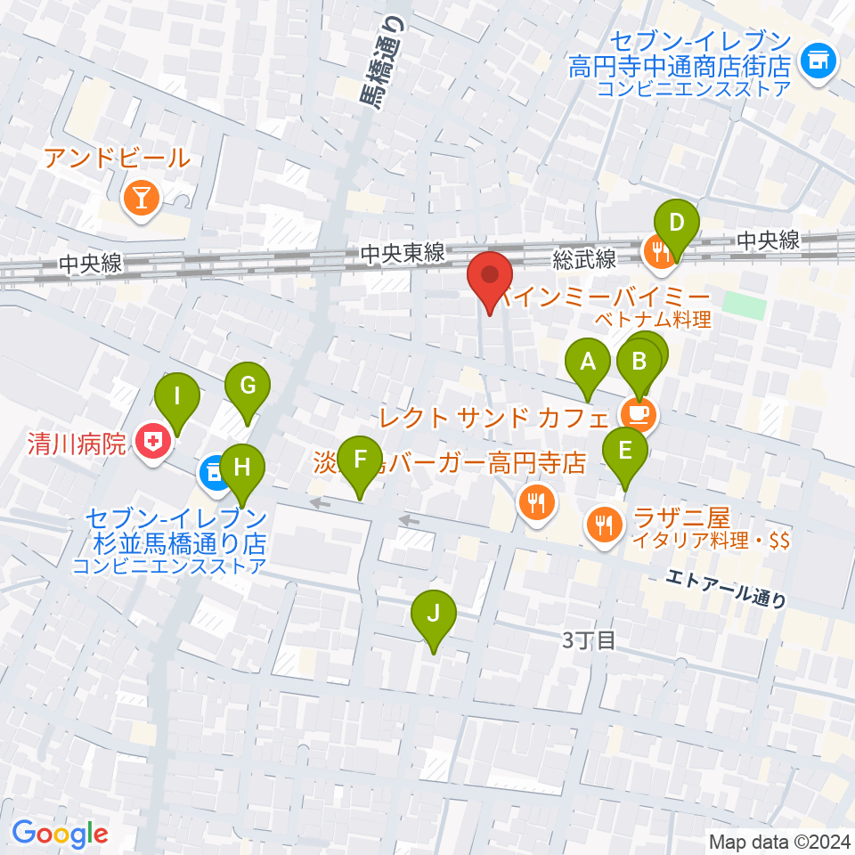 片岡マンドリン研究所周辺の駐車場・コインパーキング一覧地図