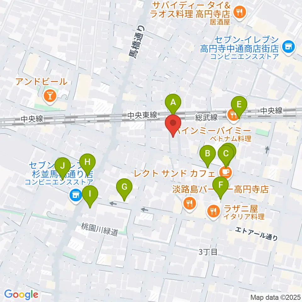 片岡マンドリン研究所周辺の駐車場・コインパーキング一覧地図