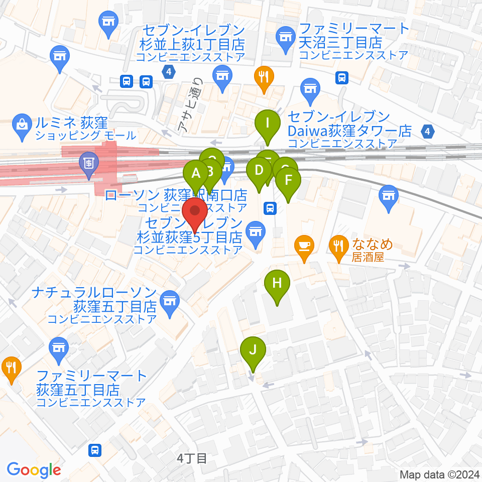 荻窪ミュージックセンター周辺の駐車場・コインパーキング一覧地図