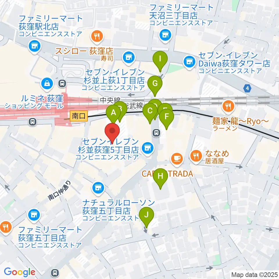 荻窪ミュージックセンター周辺の駐車場・コインパーキング一覧地図