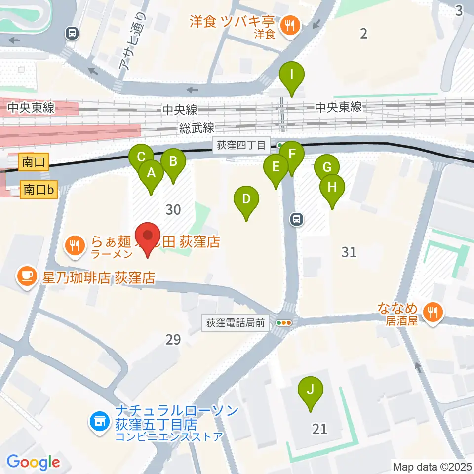 荻窪ミュージックセンター周辺の駐車場・コインパーキング一覧地図