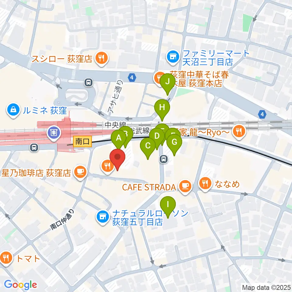 荻窪ミュージックセンター周辺の駐車場・コインパーキング一覧地図