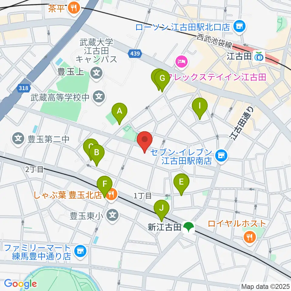 江古田Pスタジオ周辺の駐車場・コインパーキング一覧地図