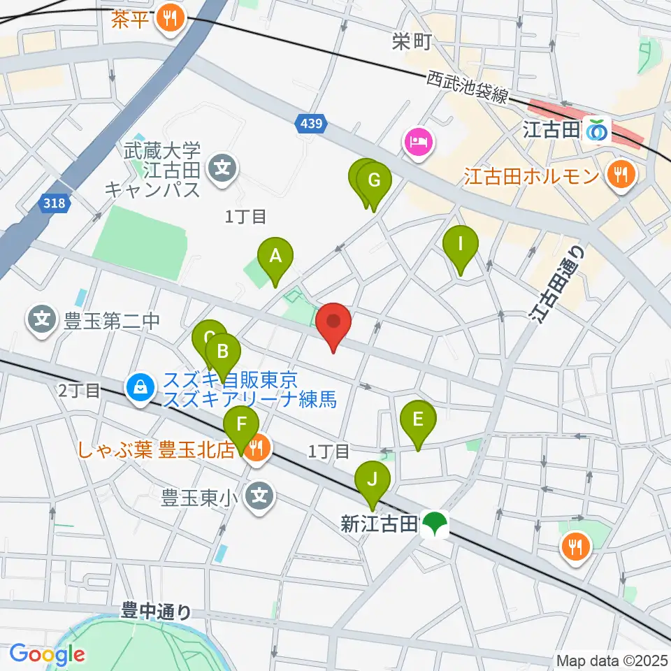 江古田Pスタジオ周辺の駐車場・コインパーキング一覧地図